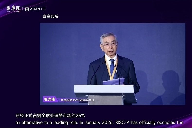 【倪光南院士：RISC-V已正式占据全球处理器市场的25%份额】由阿里达摩