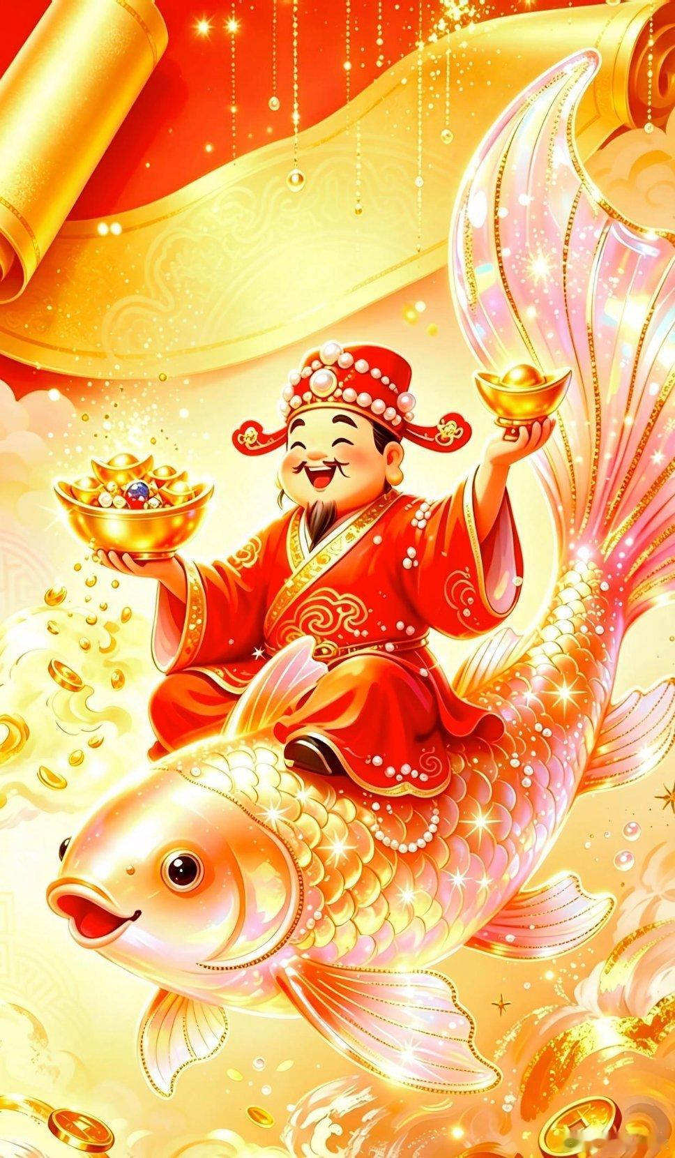 "钱来～发财～顺风顺水顺财神壁纸！​​​