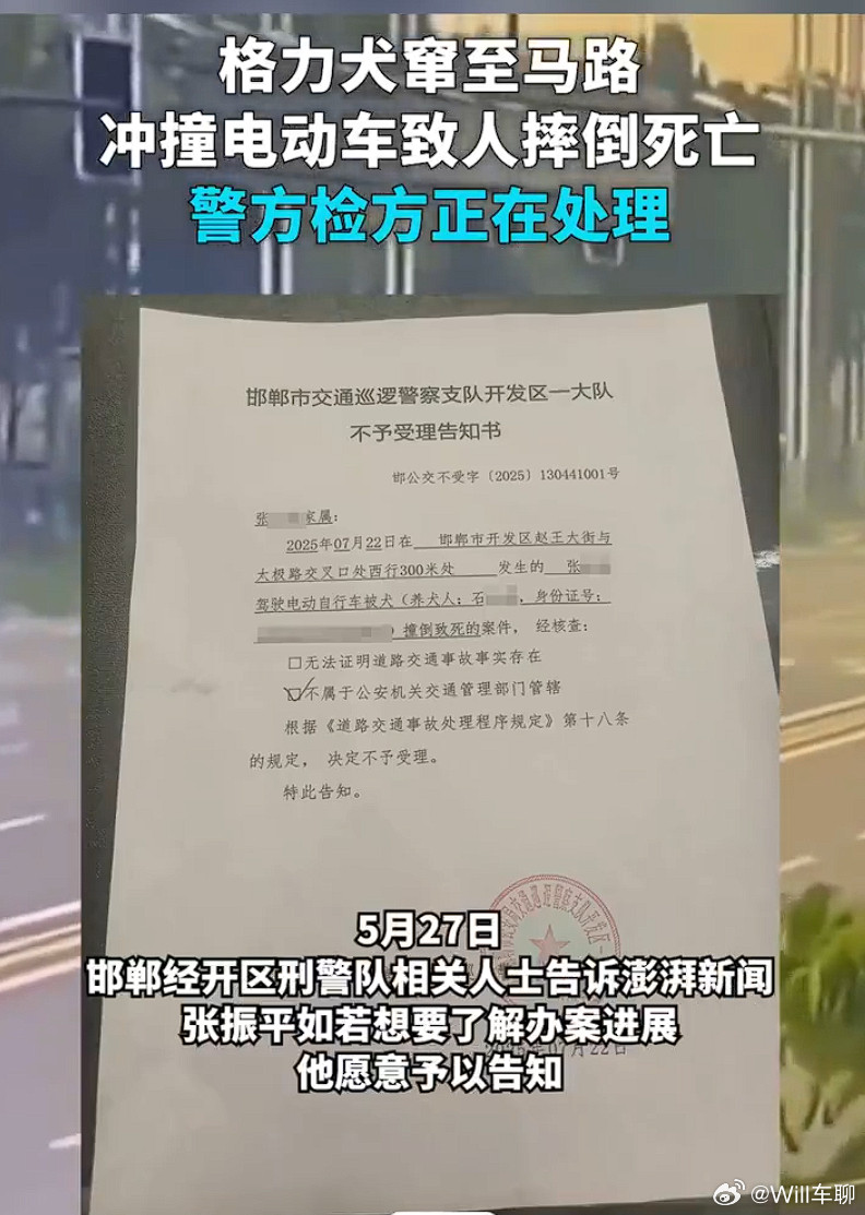 女子骑行被狗撞倒身亡养犬人被侦查警方回应女子骑行被狗撞倒身亡2025年7月20