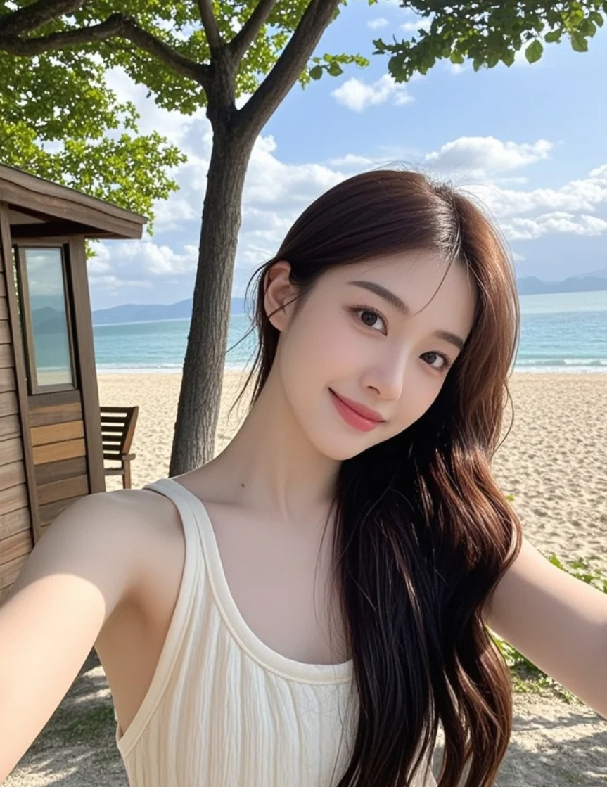 海边自拍大赛，你认为我能拿第一吗？