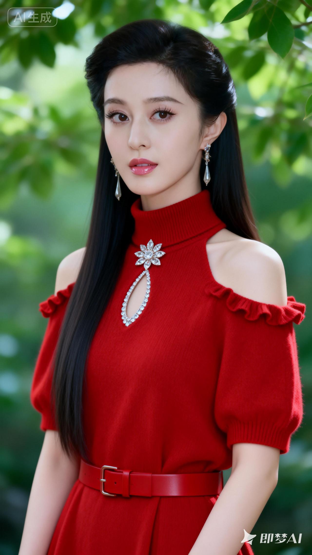 红衣美女，气质女神