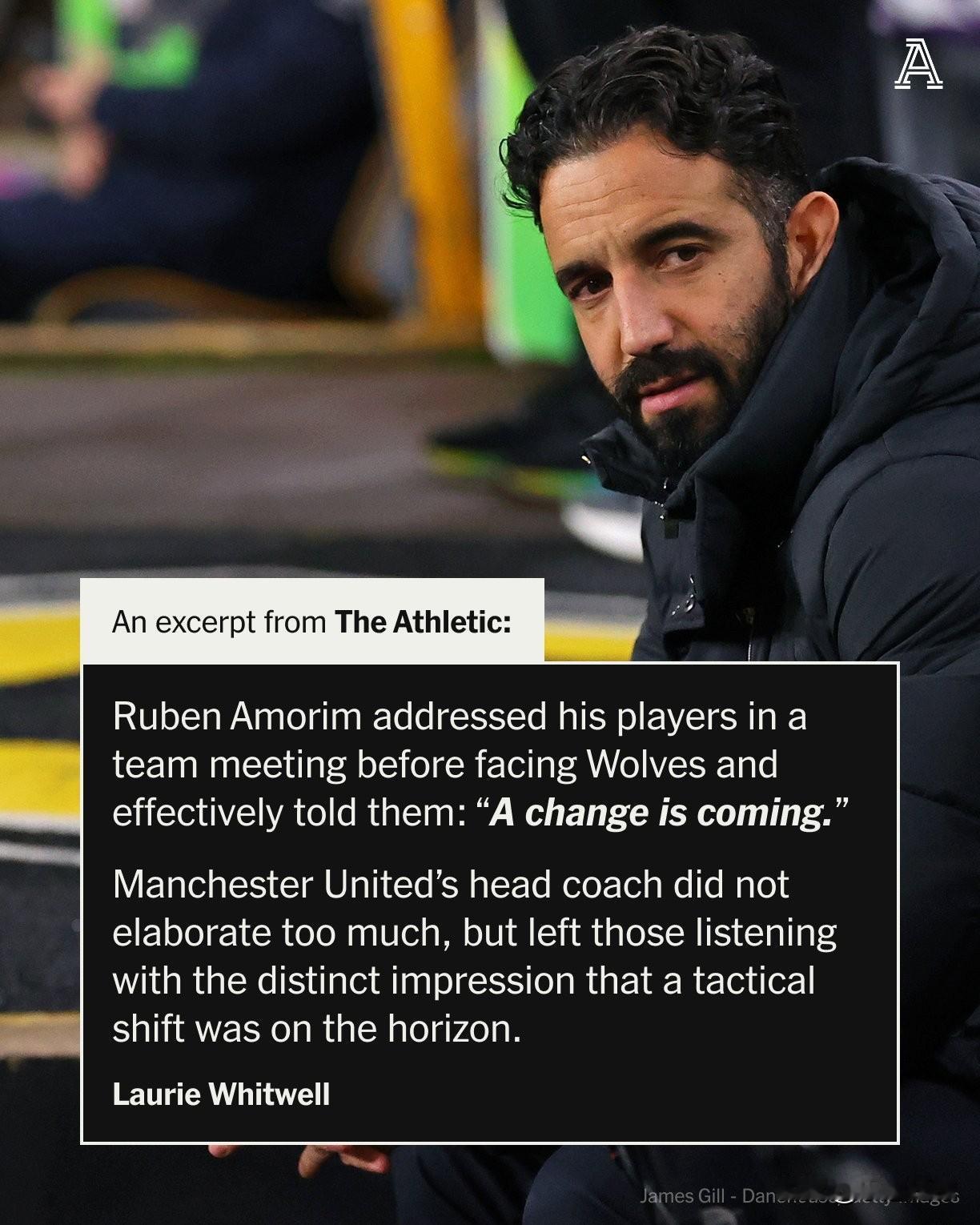 为备战对阵伯恩茅斯的比赛，阿莫林执教的曼联队已开始尝试4-3-3阵型。阿莫林表