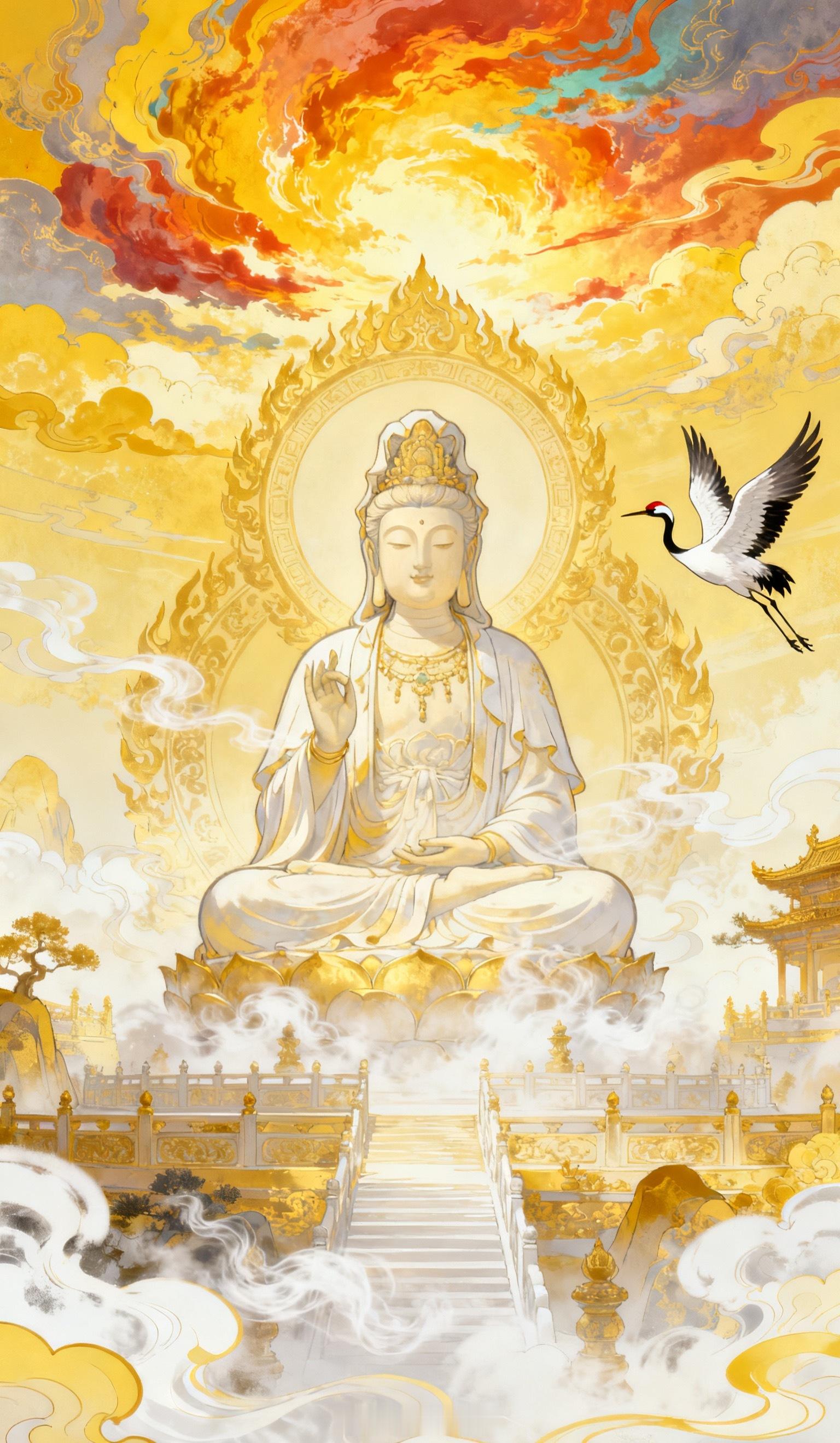 恭喜，遇见菩萨，是大吉兆。礼赞许愿，十一月霉运已消除，十二月灾厄远离，平安顺遂。