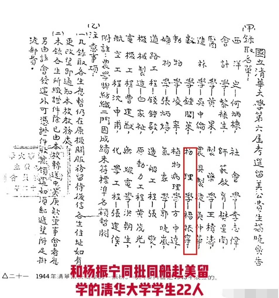 看着这张泛黄的清华留美榜单，上面的22个名字墨迹虽淡，分量却重如千钧。1945年