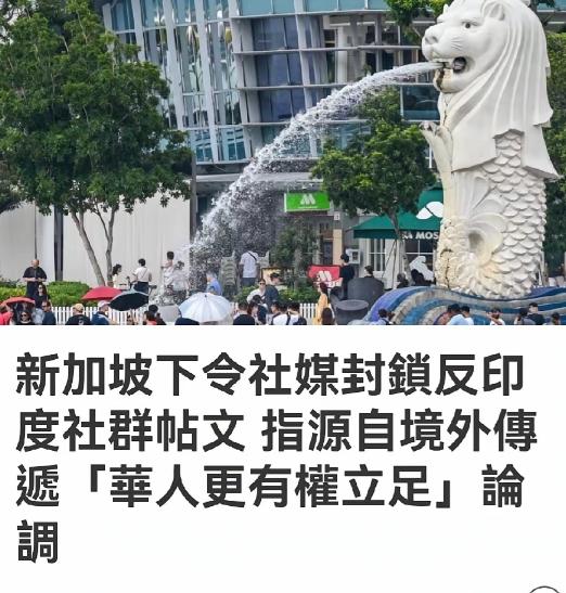 多个新加坡政要发文力挺在新加坡的印裔！新加坡内政部直接向YouTube、Fa