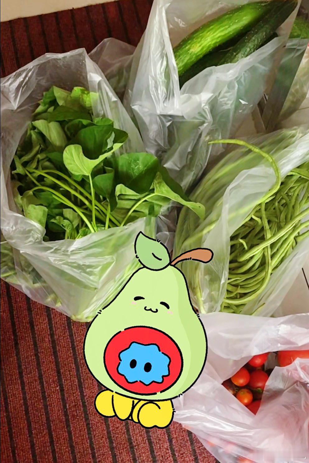 摘完蔬菜还得去摘桃，我也挺累的