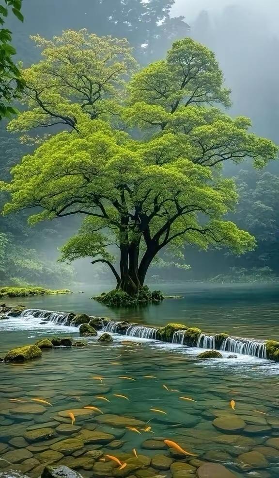 晒图笔记大赛“静谧湖畔，绿树成荫，鱼儿悠游，宛如世外桃源”🌿💦🐟