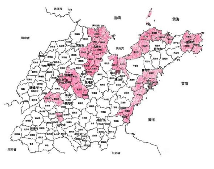 2024年山东省各区县人均GDP破十万的区县（附地图）：济南：9青岛：7烟