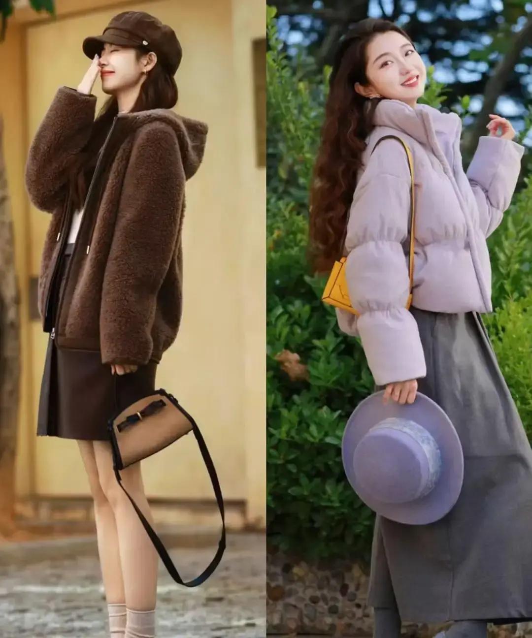 这季秋冬穿搭指南来了，数据挺唬人，咱们捞干的说。短外套流行羊羔毛拼皮革，说