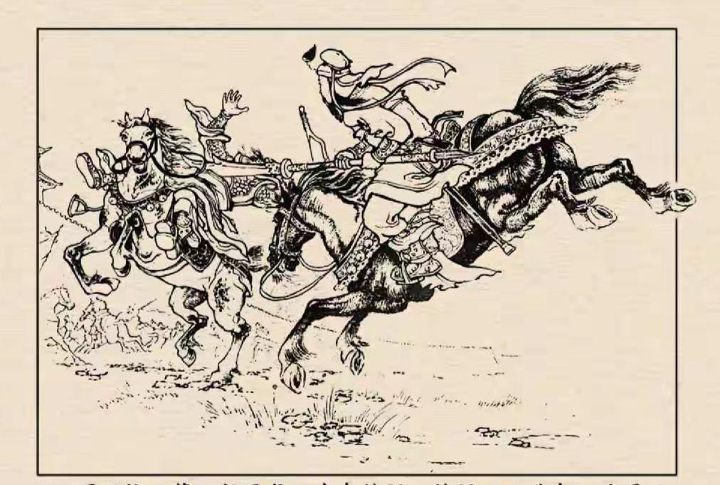 三国演义连环画：这员大将是谁？竟然拿着一张弓来打关羽！结果被关羽一刀斩了。梁羽生