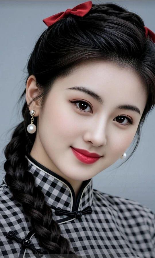 这位美女真漂亮，发型和妆容都超赞！