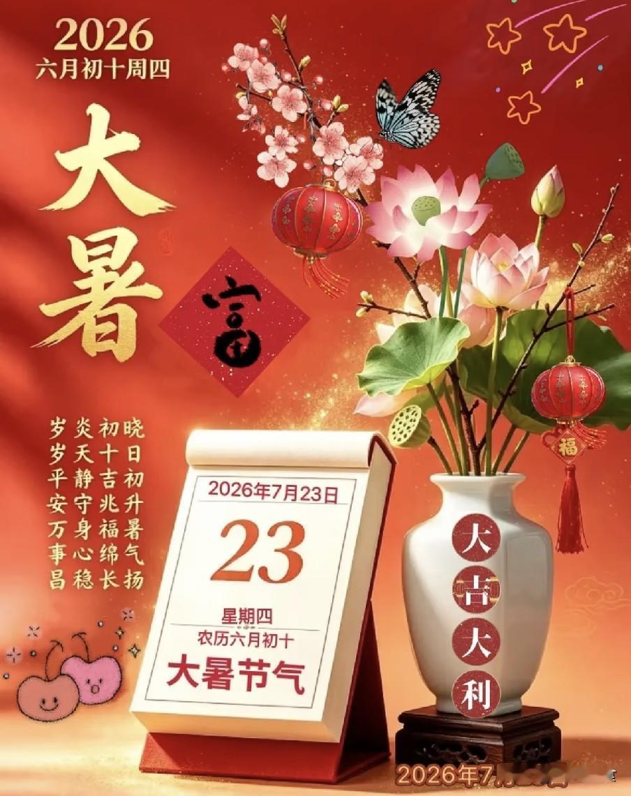 今日大暑是“凶日”，牢记4忌讳：1不晚、2不开、3不忌、4不碰大暑作为夏季