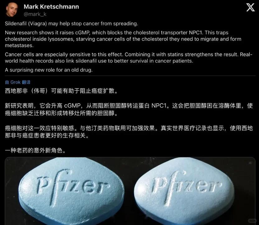 伟哥能抗癌？《CancerResearch》最新研究:西地那非能升高cGMP，