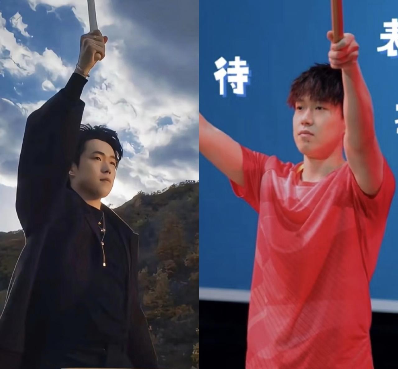 眼泪真的要掉下来了同样都是打鼓一年前的王楚钦和现在的王楚钦，完全不一样，