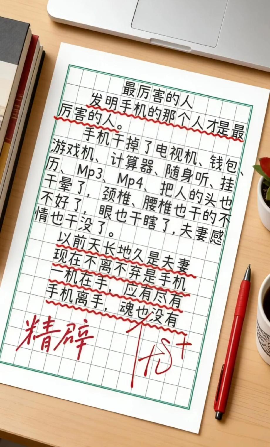 绝了！小学生写《最厉害的人》作文，把手机的“威力”写透了，你看完服吗？