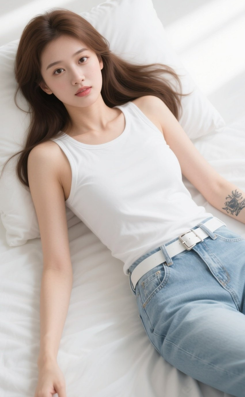 清纯写真少女居家慵懒风