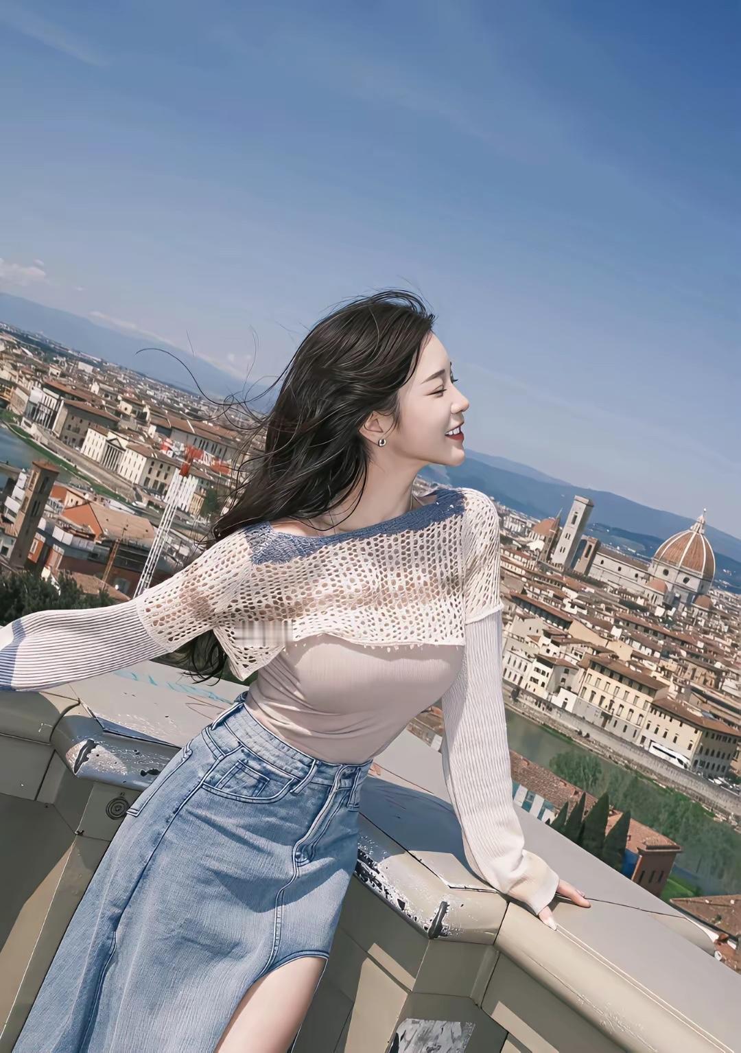 在佛罗伦萨的屋顶上，享受阳光和美景