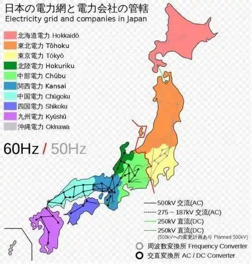 日本电力发电厂数量上万，在东京，大阪，名古屋……及重要的商场会议中心的的楼里专门