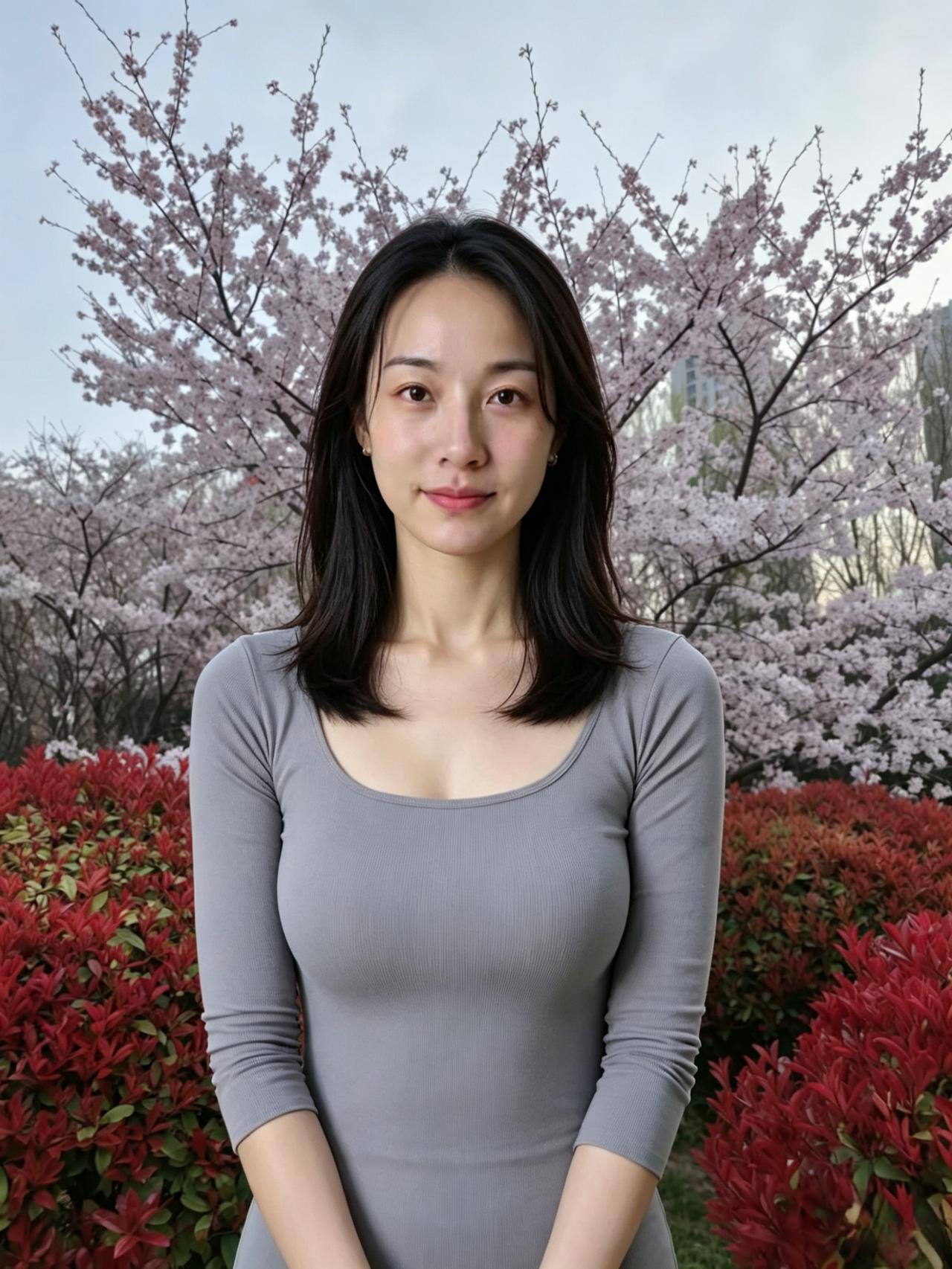 东风漫过枝头你站在花影里风拂过你的发梢也拂过春天的心跳你不必说话就已经