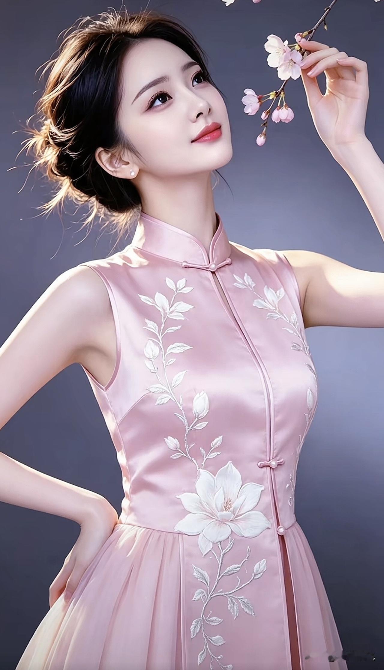 粉嫩旗袍，优雅动人，尽显东方韵味！🌸💕江南风旗袍照减龄中式旗袍江南旗袍照