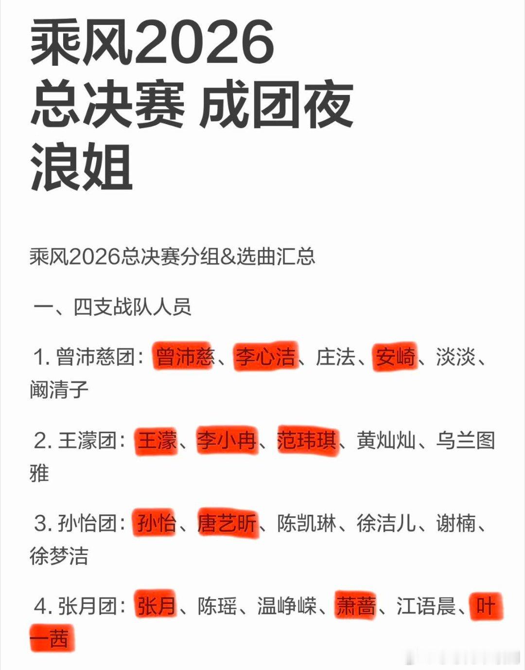 乘风破浪的姐姐乘风2026总决赛成团夜乘风2026成团预测！感觉大差不差你的预