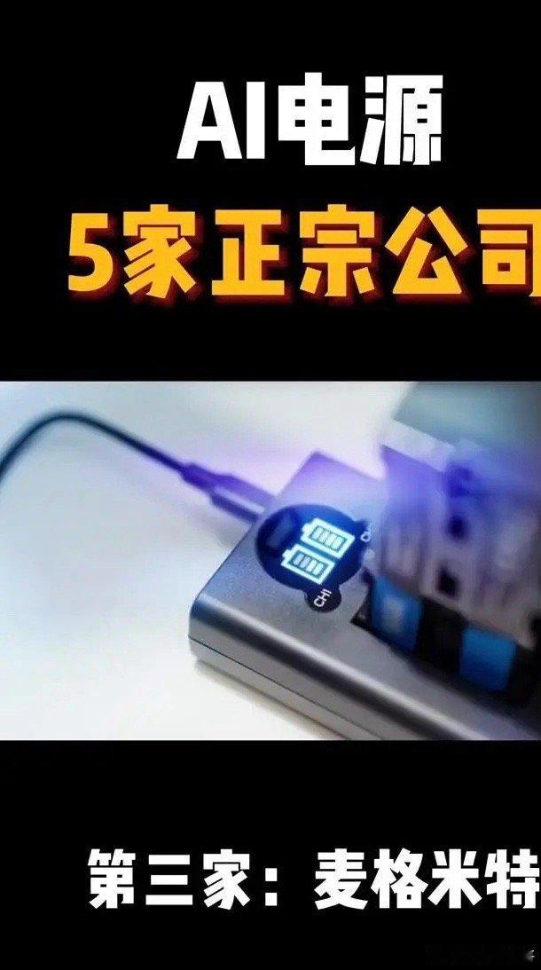 AI电源5家正宗公司。中恒电气拿下了国内HVDC电源市场28%的份额，稳坐头把交