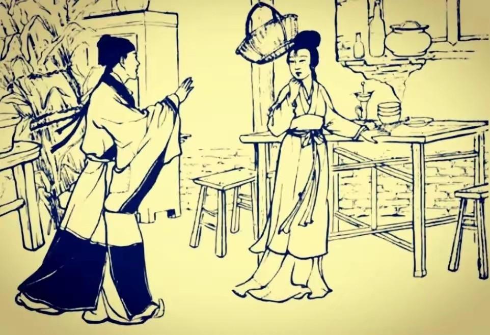 从前，一个鞋匠晚上回家，遇到一个带着孩子的女人想要借宿。鞋匠为了招待她杀了一只鸡