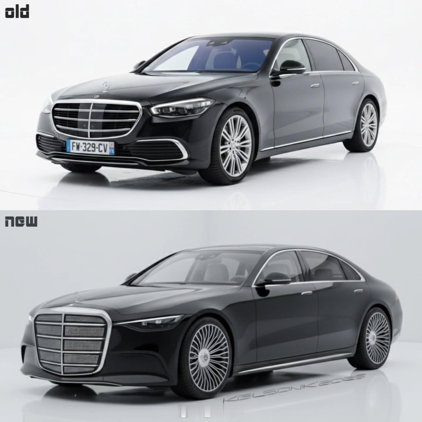 现款&全新奔驰S级对比图现款&全新奔驰S级（渲染图）对比，大家更喜欢新还是