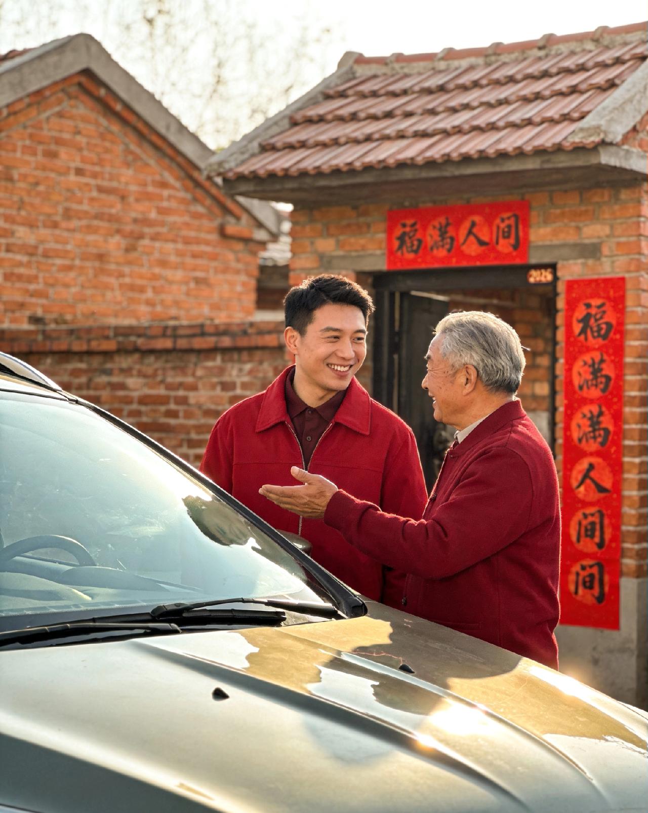 过年开新车回家，被亲戚围夸“换豪车了”！我一句话解围刚把车停在老家门口，还