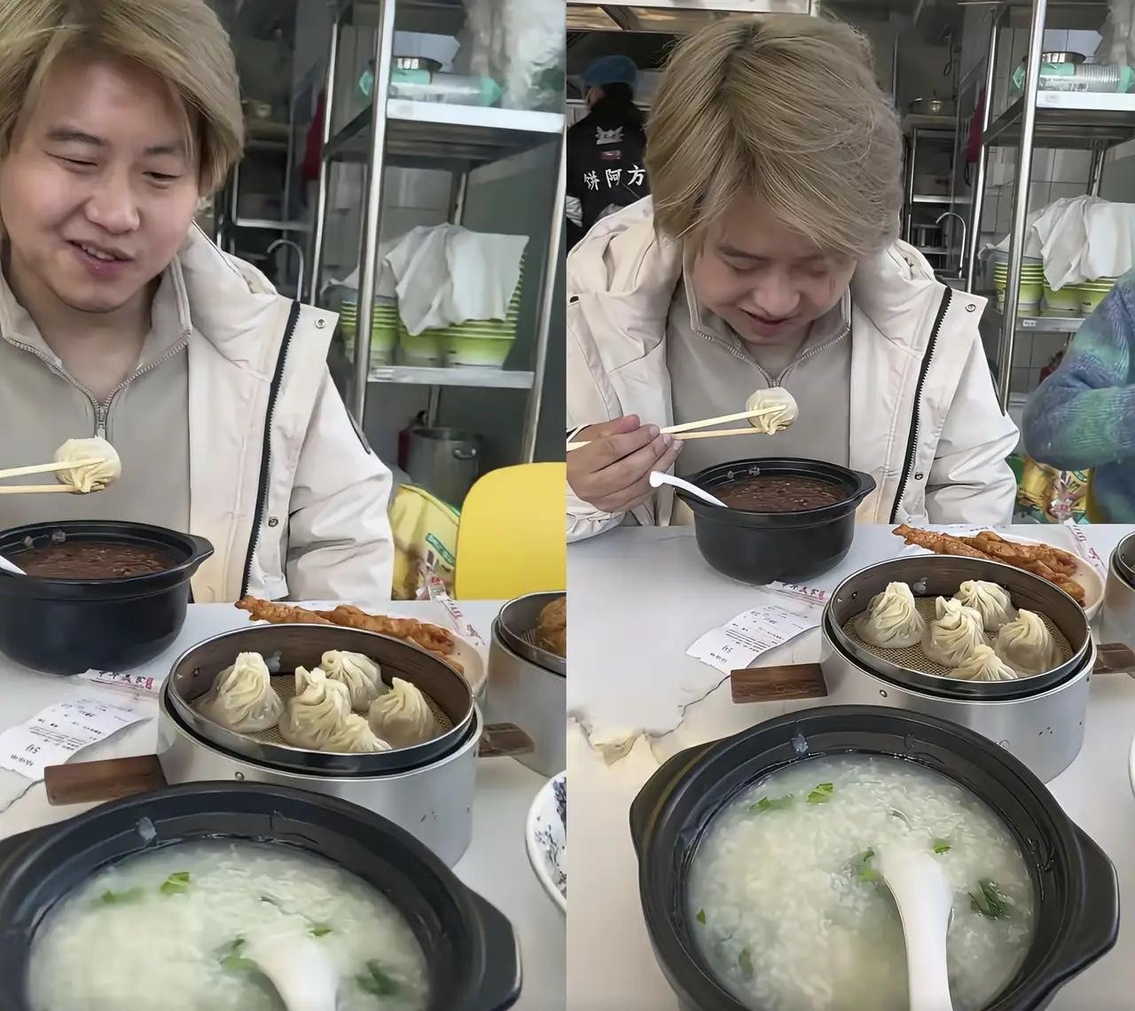 孙海洋这个儿子，回来以后胖的呀！还染了黄毛。除了那个嘴依然是歪的，还真看不出当年