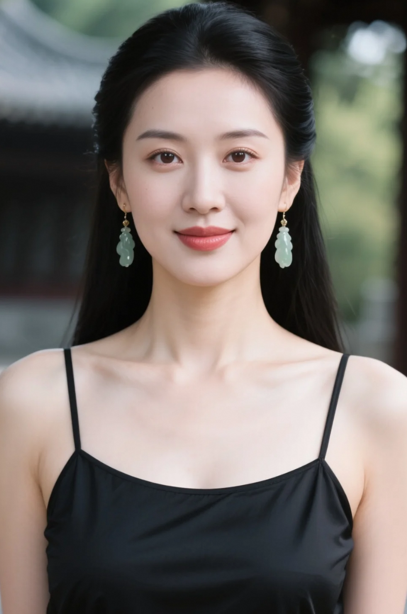 静谧之美，美丽女子与自然的对话