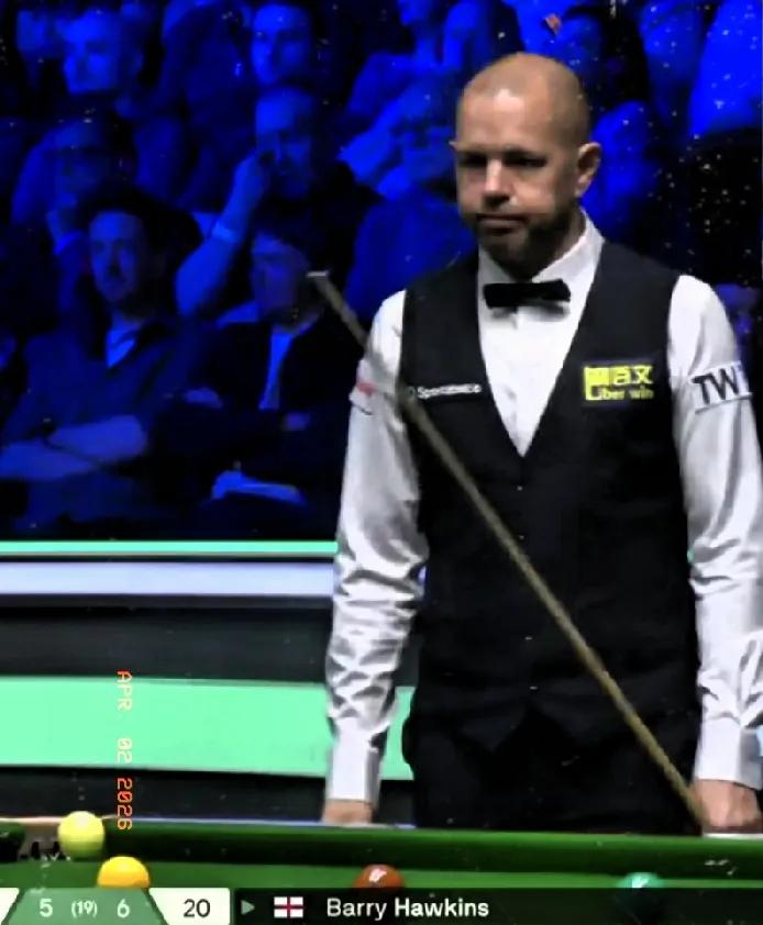 罗伯逊大战霍金斯最新赛况:球员巡回赛1/4决赛第一阶段(前8局)，罗伯逊5-3