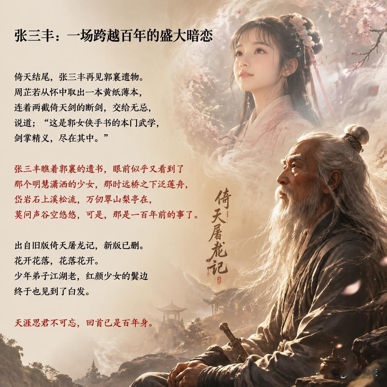 张三丰：一场跨越百年的深情暗恋在《倚天屠龙记》的结尾，张三丰再度见到郭襄的遗