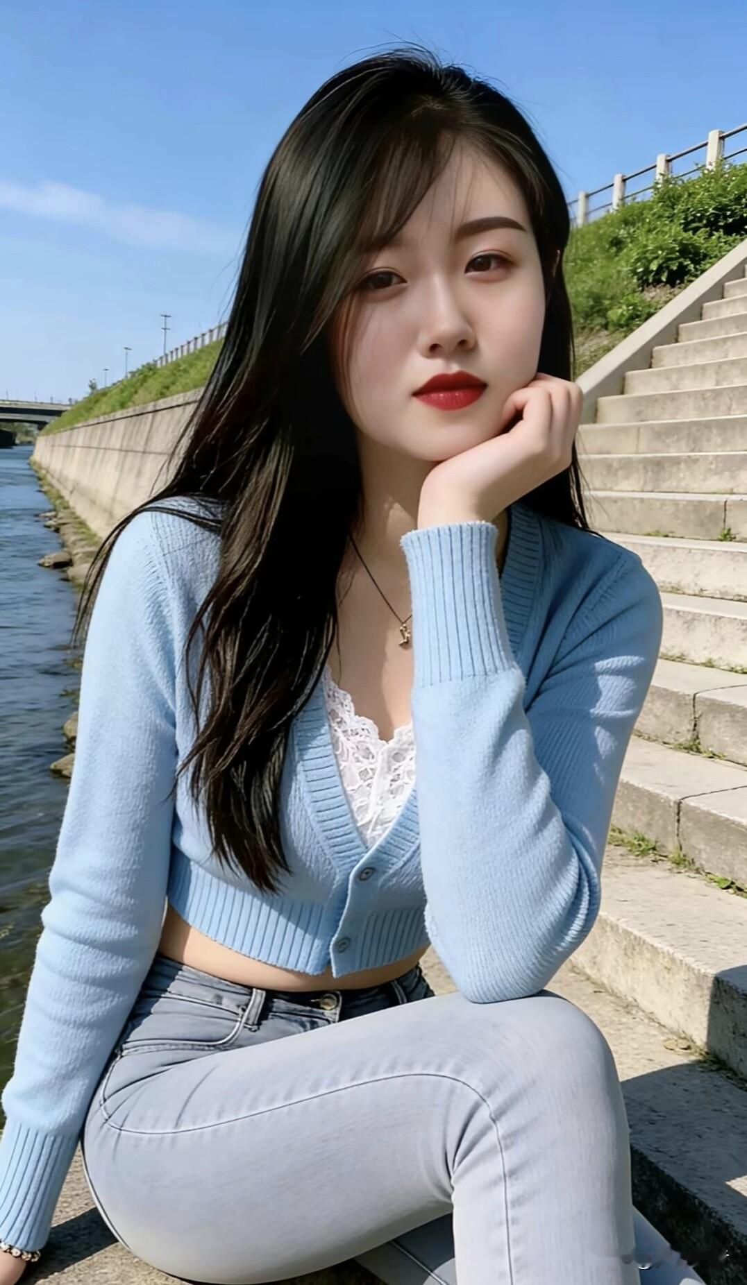 水边佳人倚，花影入画来。