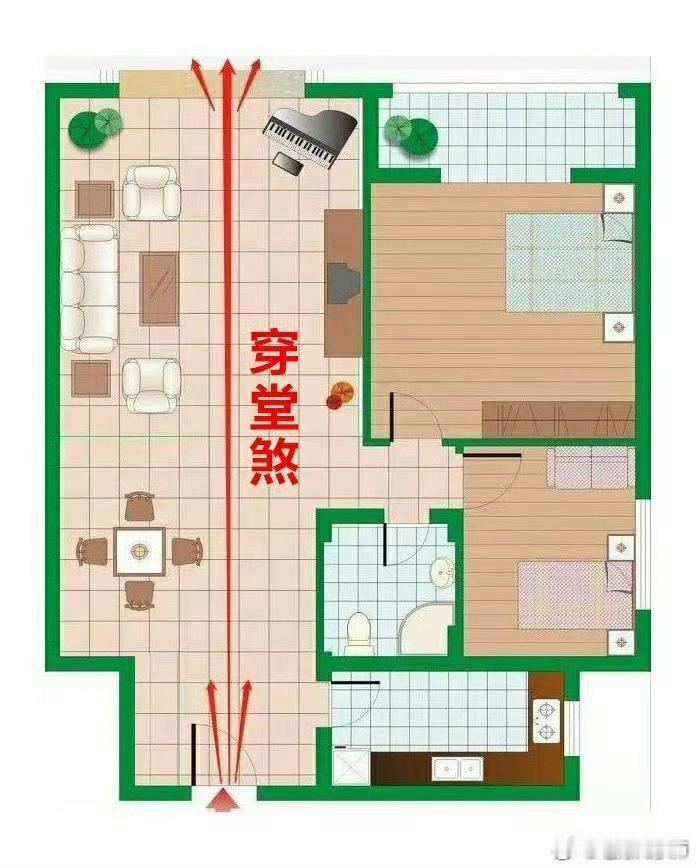 穿堂煞——最漏财的房子所谓穿堂煞就是大门正对后门，或是前面窗户正