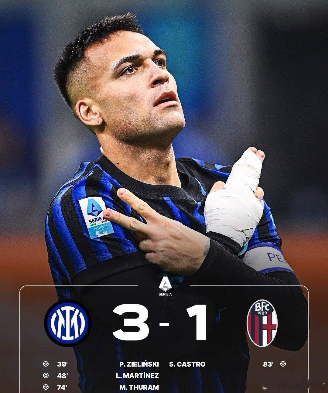 国际米兰的韧性让竞争对手绝望！上轮意甲联赛，先赛的AC米兰和那不勒斯各自击败弱队