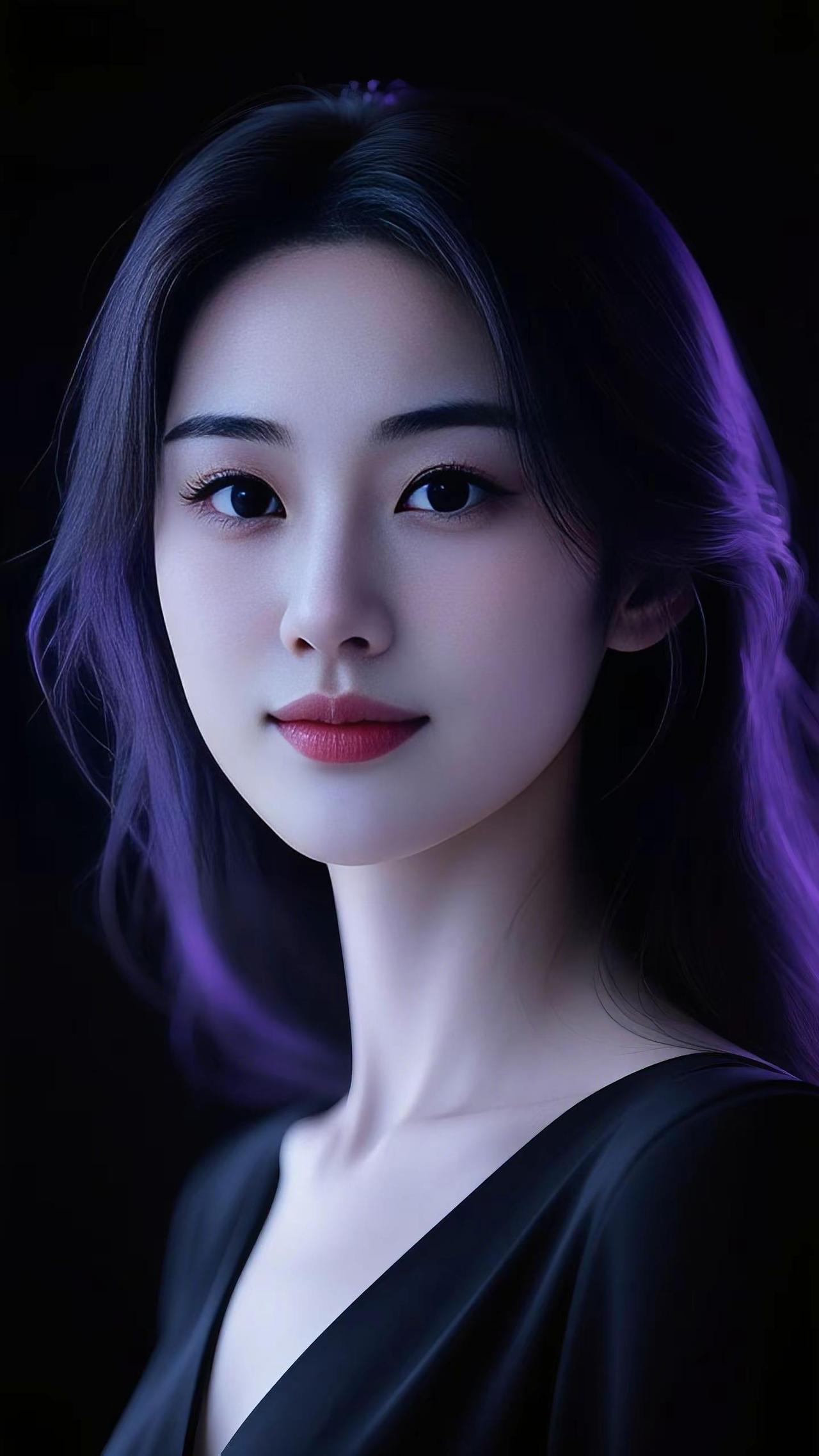 紫夜魅影，一眼沦陷💜冷白皮yyds人像写真