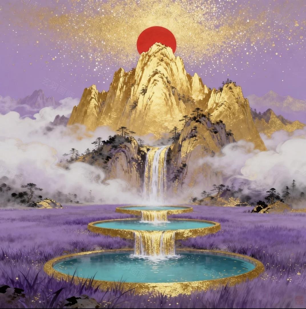 鸿运当头·紫气东来·财源滚滚·福寿安康传统文化祝福