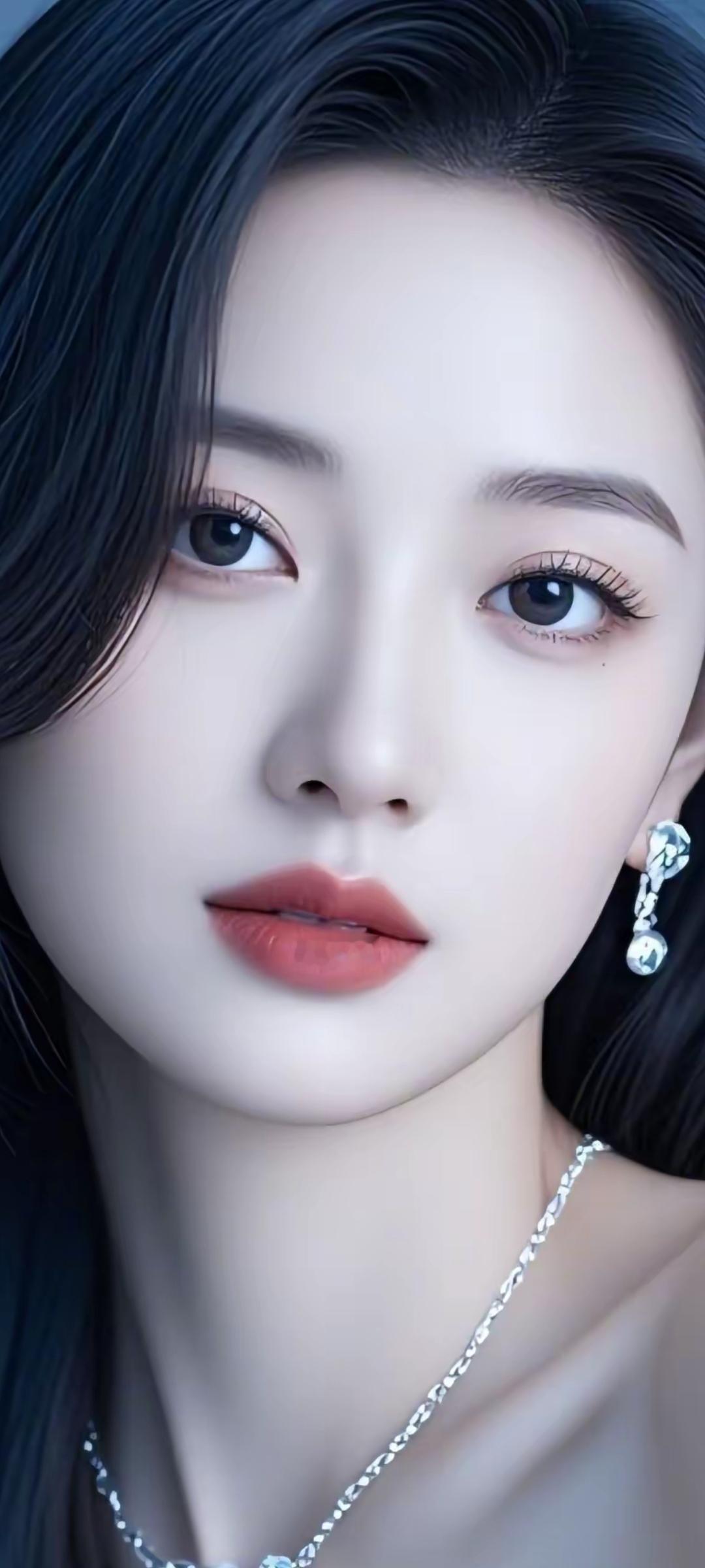 梦幻蓝调，少女心满满，精致的妆容与优雅的珠宝相得益彰。