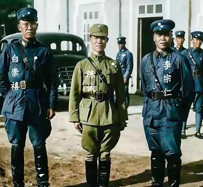 1936年，陈诚赴广西南宁与李宗仁和白崇禧会面时的一张合影，三人也算是老相识以及