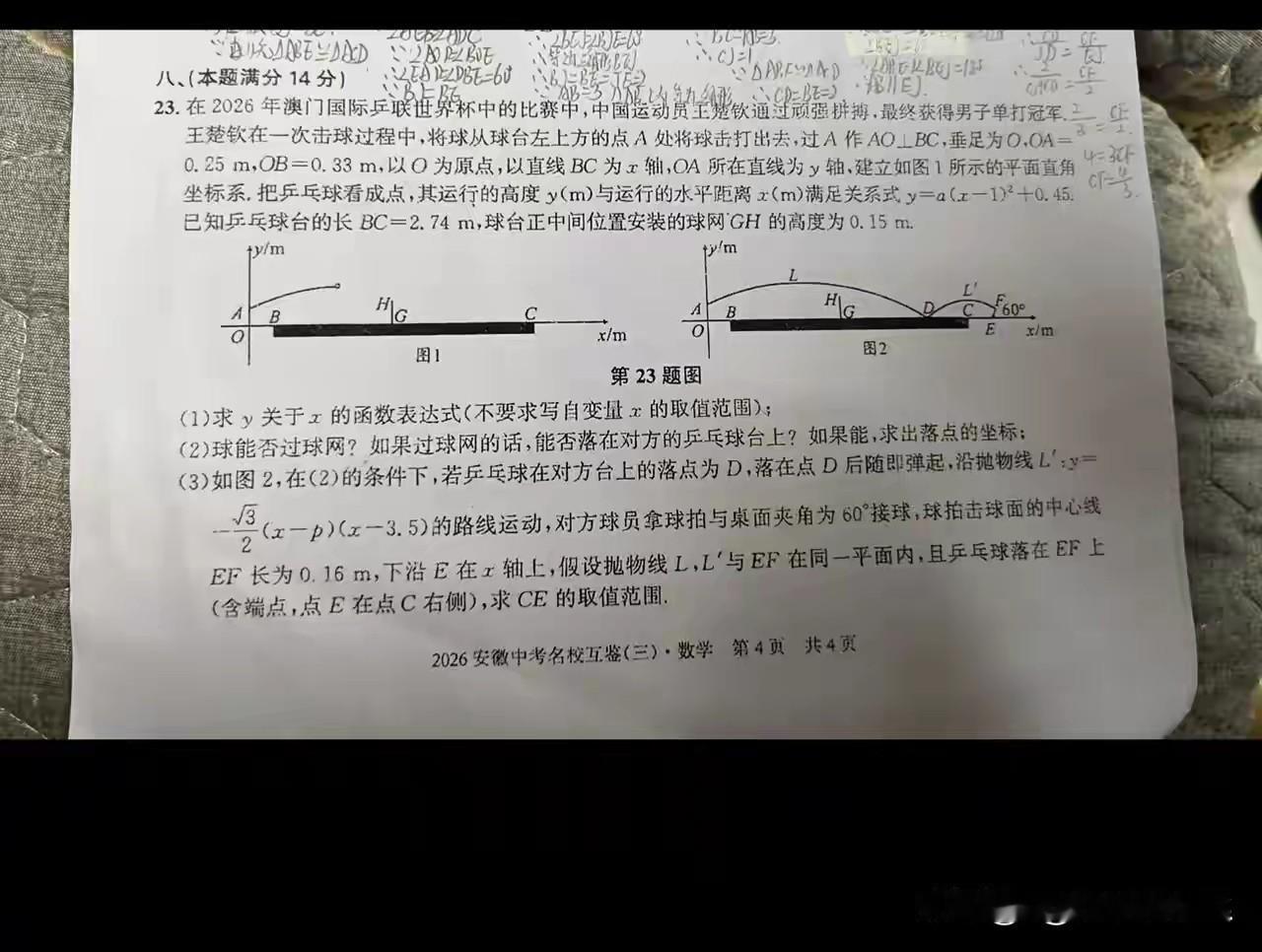 王楚钦，你自己打的比赛，你自己亲自出来做题来！王楚钦世界杯比赛的场景，被学校用