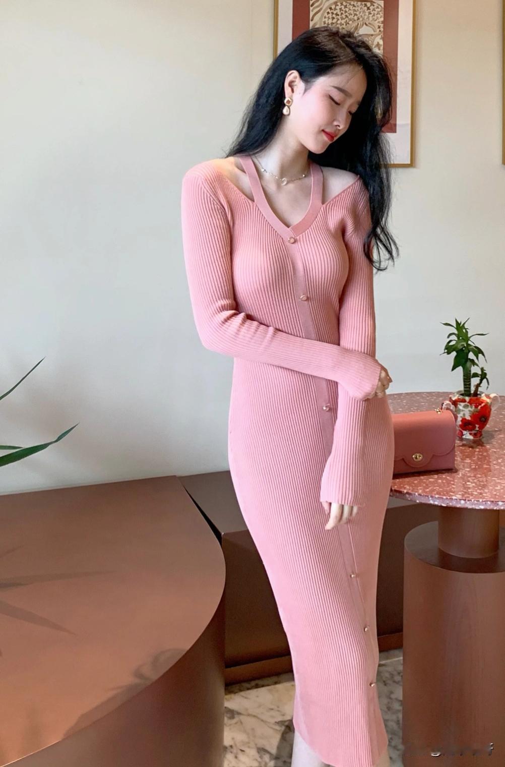 粉色长裙套装你认为最有气质的美女是谁随拍记录生活美