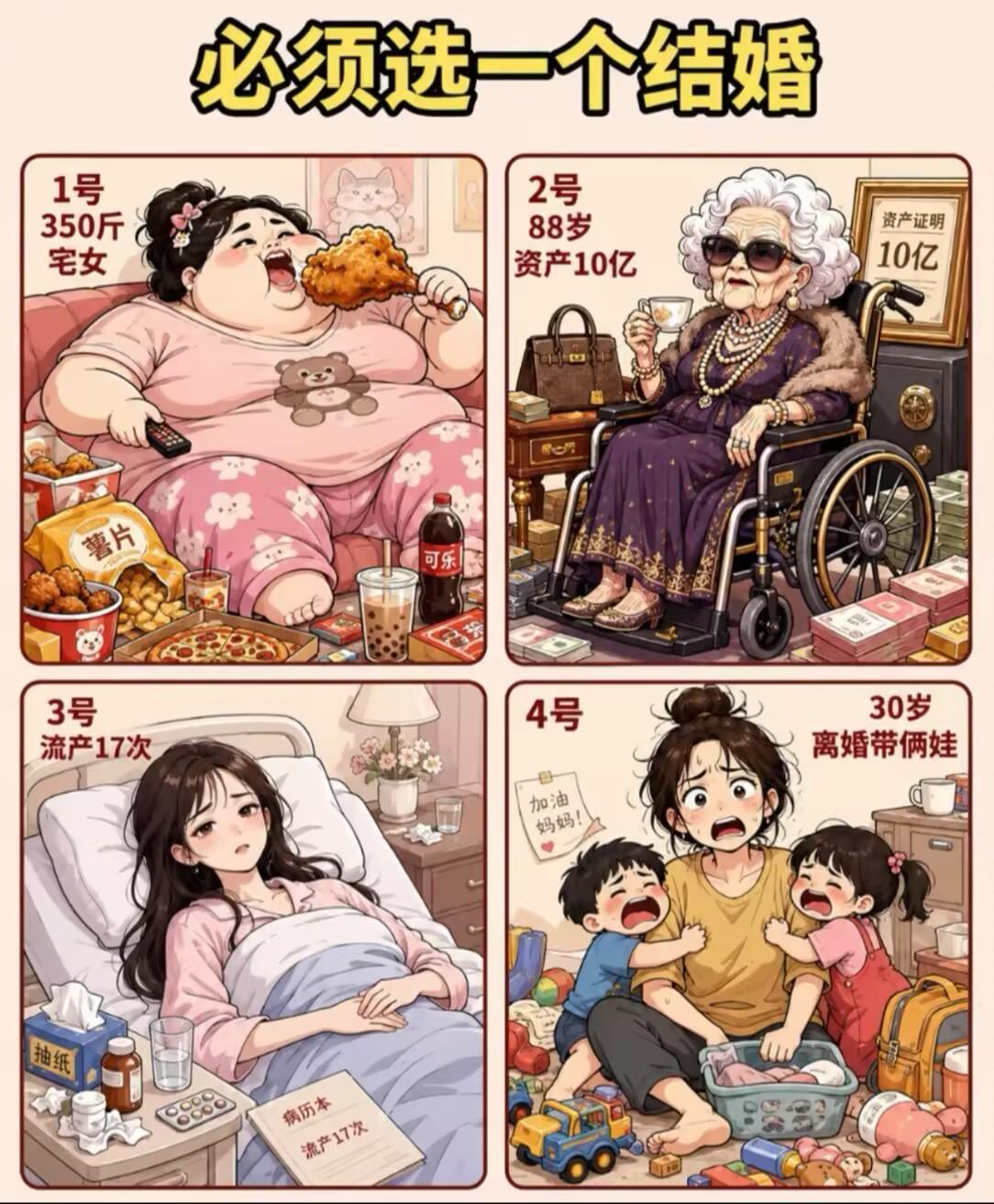 如果必须选一个结婚，你会选择谁？