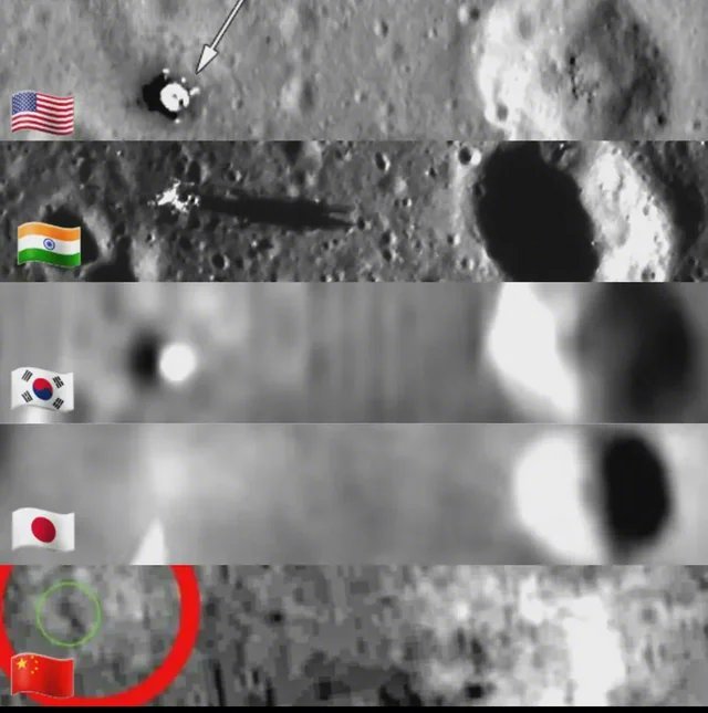 5个国家拍摄到的阿波罗11号登月舱遗迹