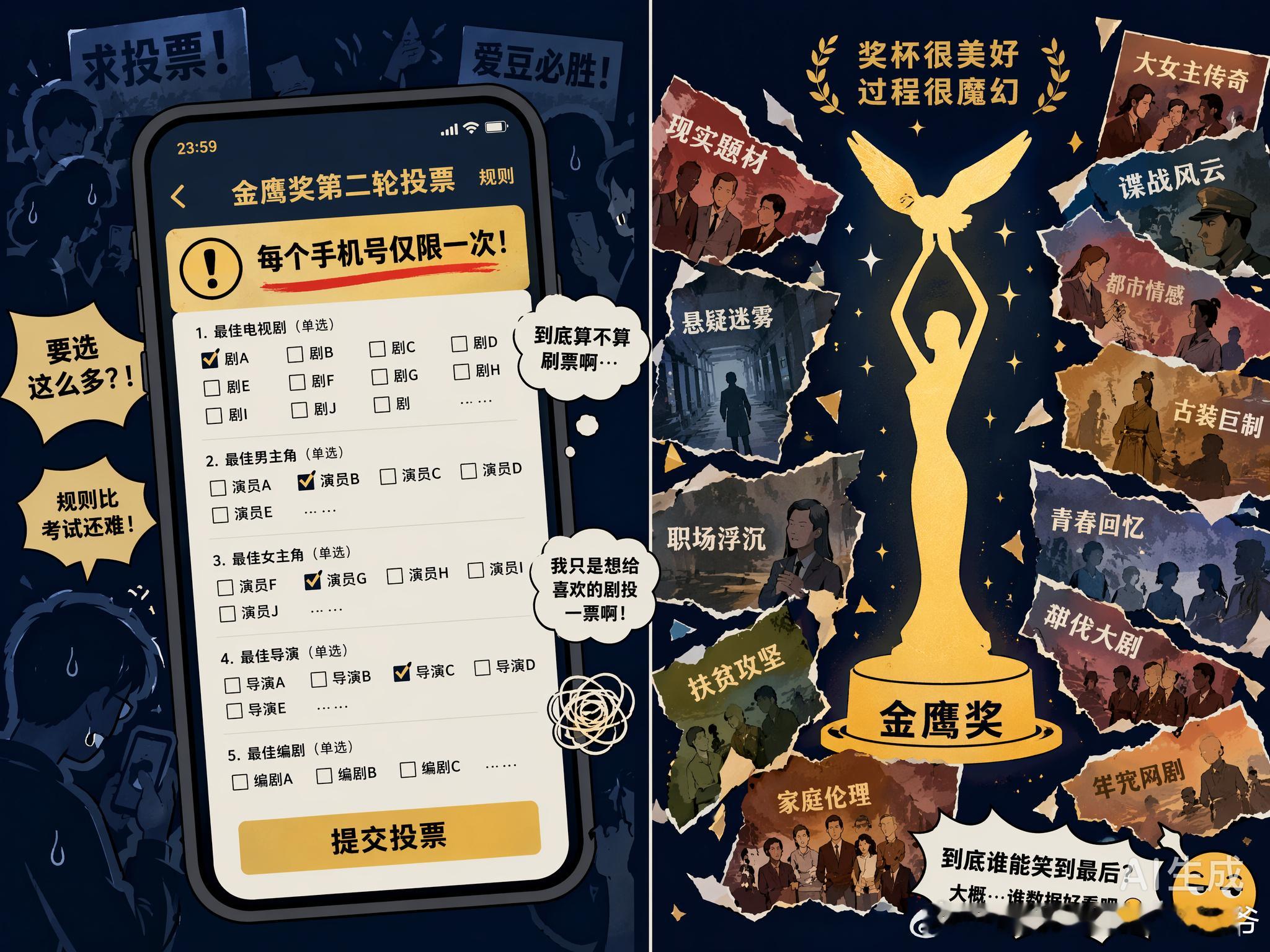金鹰奖第二轮投票终于开了，这届“视后大年”的热闹程度简直离谱。之前说27号开，结