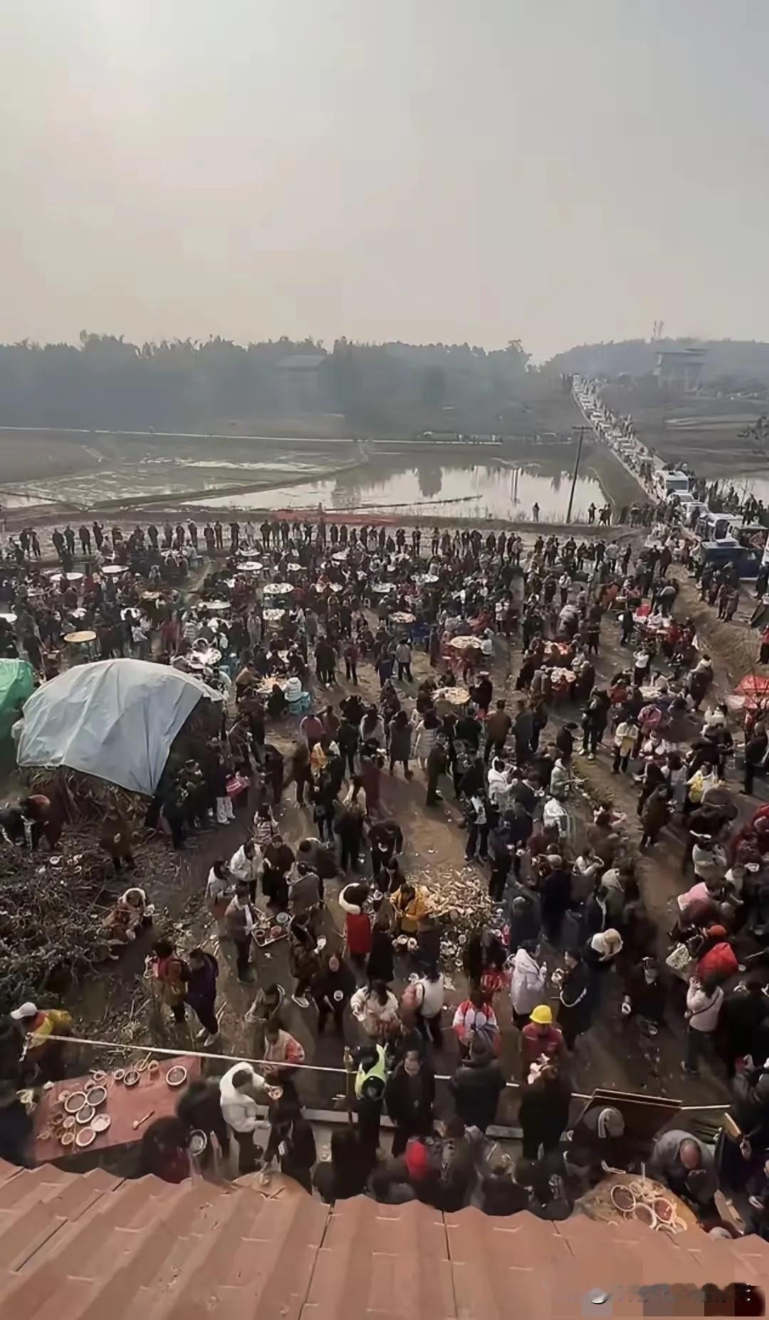 这场面太震撼了！我的天呐，今天比昨天人多了两三倍不止，呆呆家的这个刨猪汤饭怕是