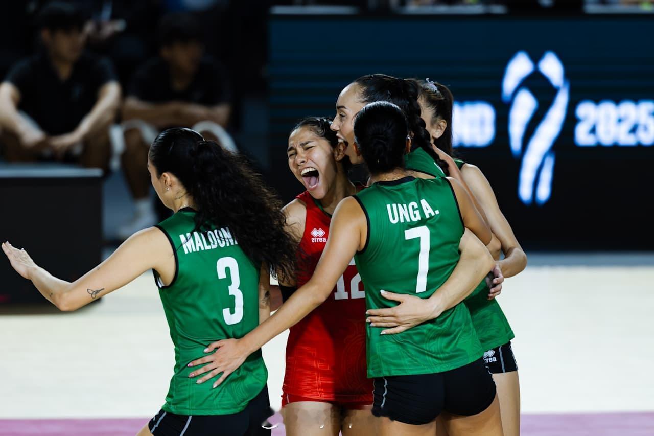 【女排世锦赛墨西哥3-2险胜哥伦比亚】2025女排世锦赛8月27日泰国清迈，F