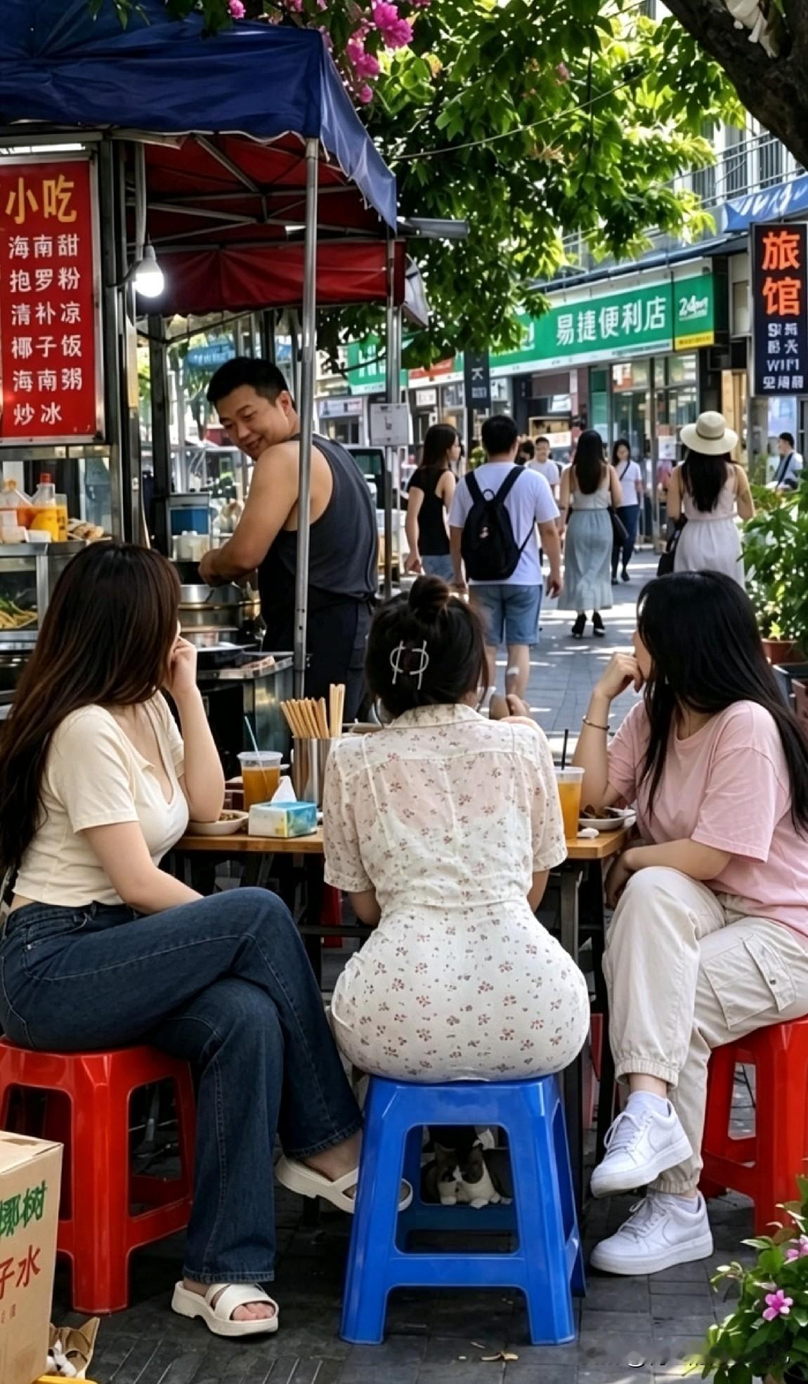 【街边小吃摊·三姑娘催单】老板回头那刻，她愣住了——不是饭好了，是认出了当年逃单