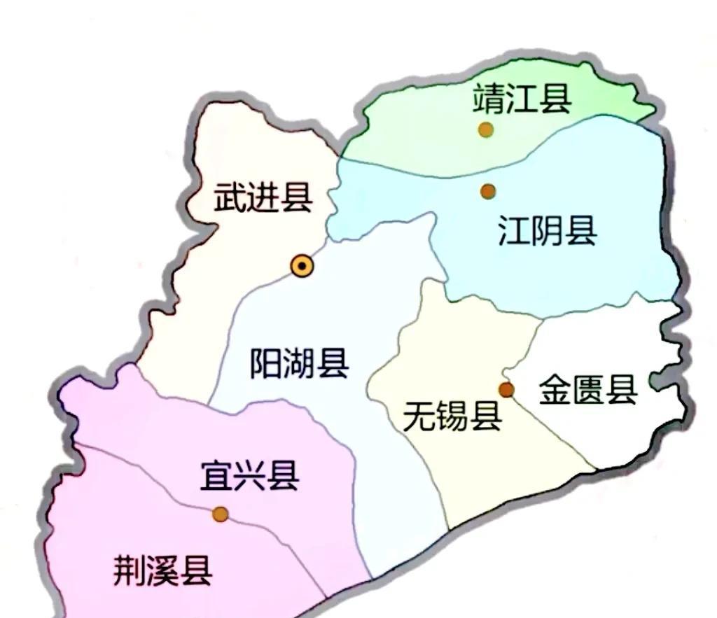 说来也是神奇，常州府一共八个县，无锡就占了五个县，常州只占了两个县，所以真正的常