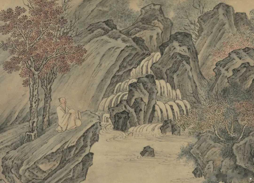 唐寅嵩山十景册。唐寅用自己的画笔描绘了河南嵩山的十处景色，其用笔婉转细腻，属于